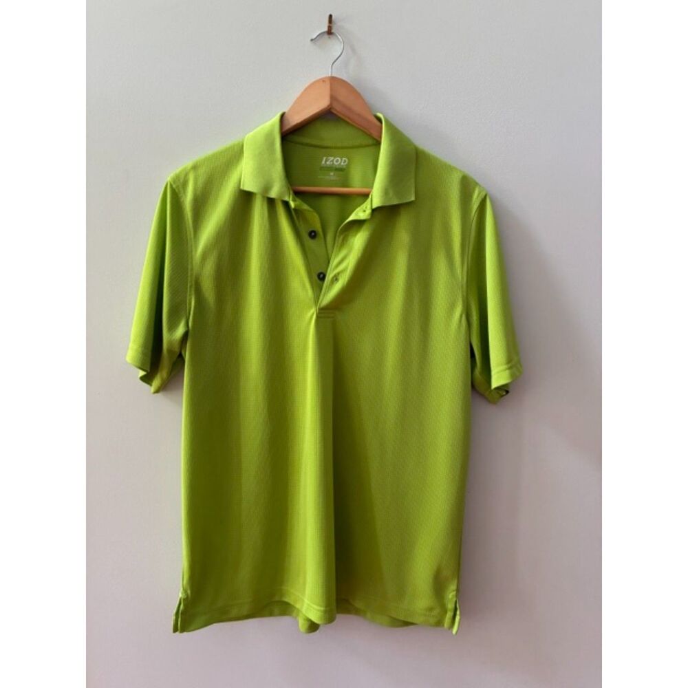 IZOD Golf Men's Polo Shirt Size Medium Green Performance Short Sleeve